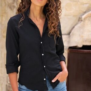 Frank & Eileen Barry Button Down Blouse - Black - Small